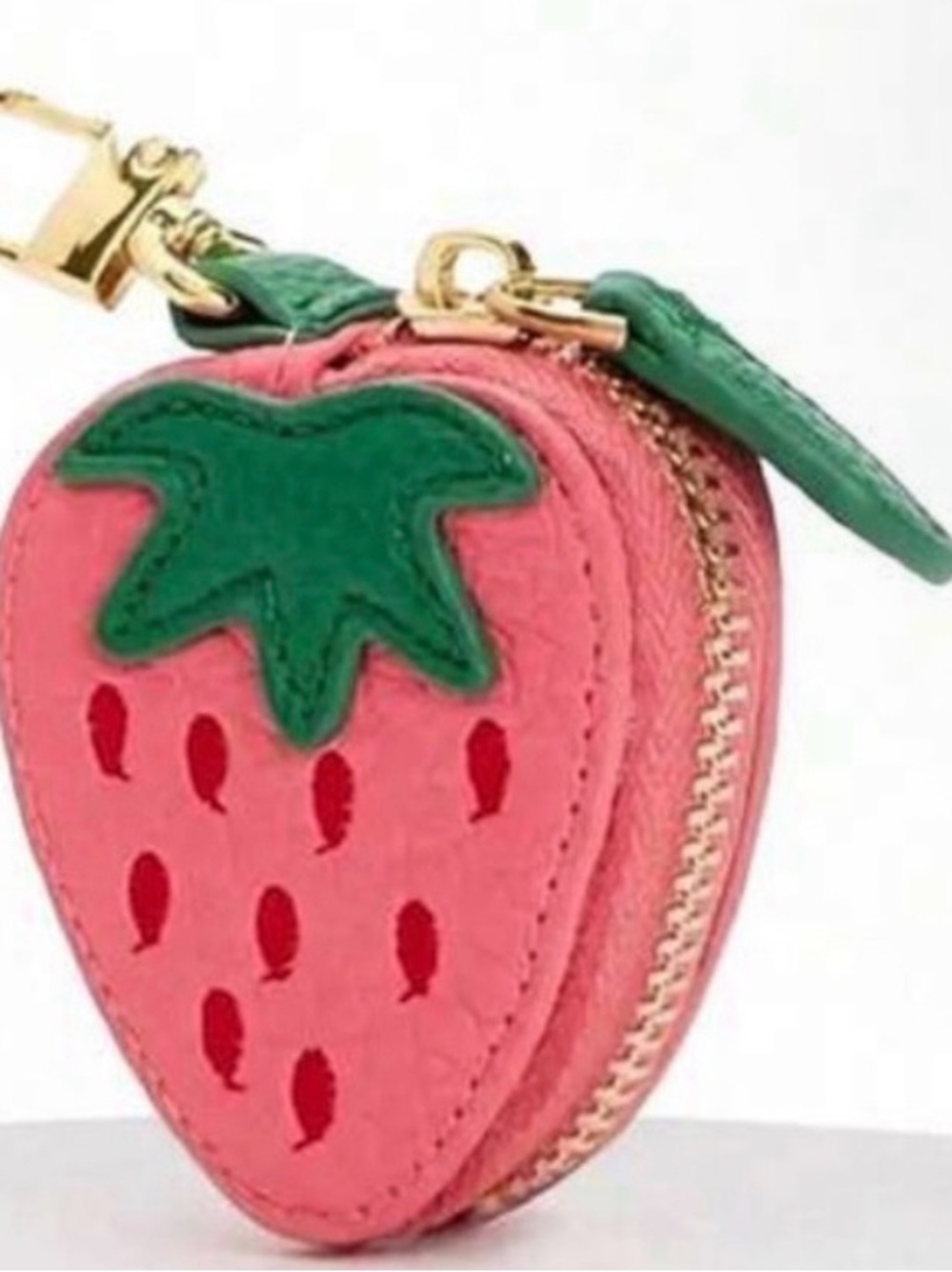 Strawberry zip purse charm. NWOT